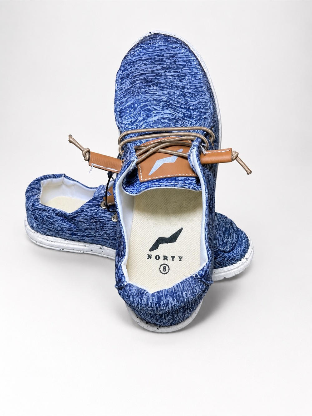 NWT Norty Women’s Denim Blue Slip On Shoes Size 8 Casual Comfort Sneakers